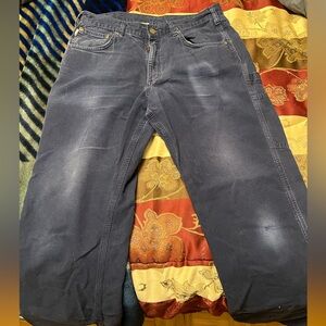 Men’s carhartt faded workwear/carpenter pants with few blemishes 34x32